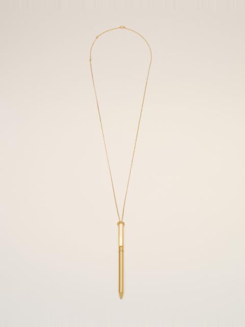 AMI Paris GOLD BRASS PEN PENDANT NECKLACE