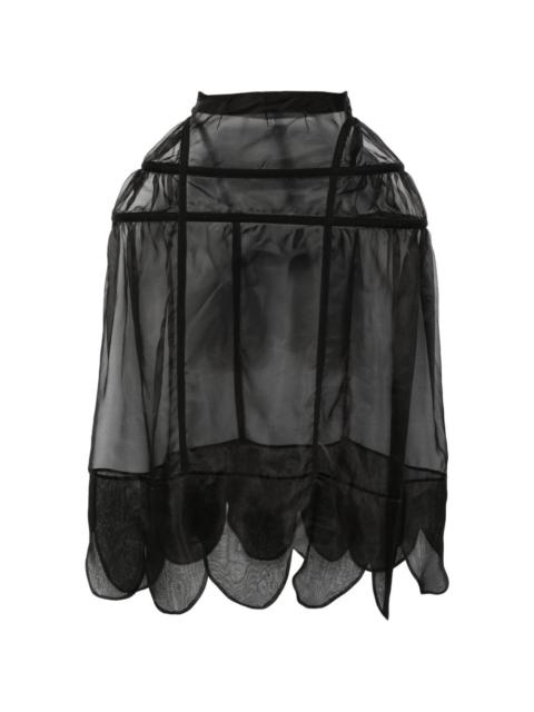 Simone Rocha scallop-trim panelled mini skirt