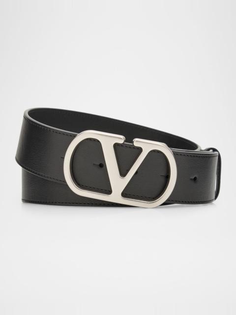 Valentino Men's Leather VLogo Belt