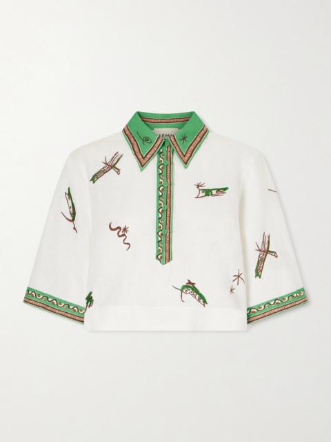 ALÉMAIS Wanda Printed Embroidered Linen Shirt