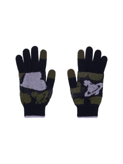 Vivienne Westwood Black & Khaki Hearts & Orbs Gloves