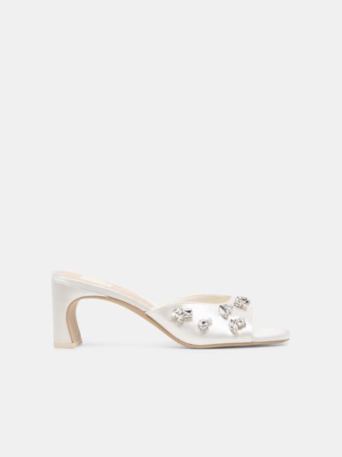 dolce vita GENENE RHINESTONE HEELS WHITE SATIN
