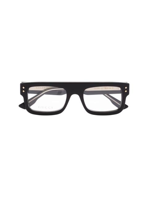 logo-print square-frame glasses