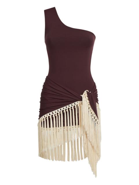 Taller Marmo one-shoulder fringed swimsuit