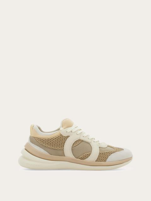 FERRAGAMO Gancini sneaker with mesh detail