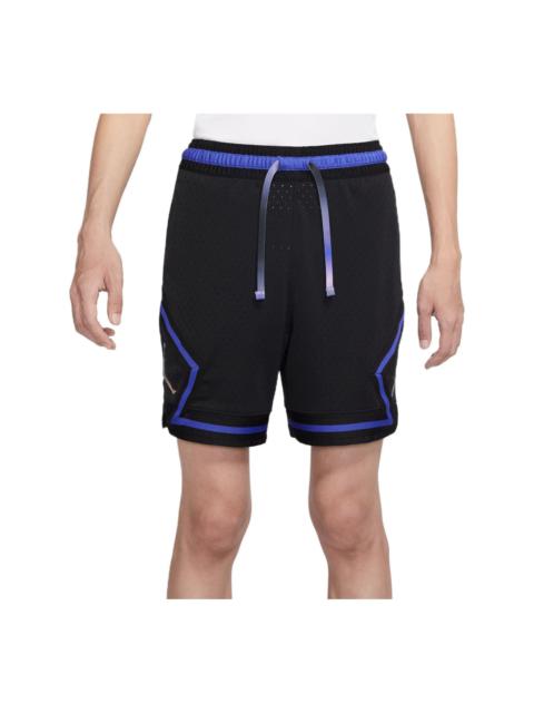 Jordan Men's Air Jordan Stripe Logo Printing Lacing Straight Sports Shorts Black DV9002-010