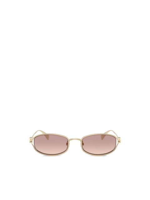 Burberry semi-rimless oval-frame sunglasses
