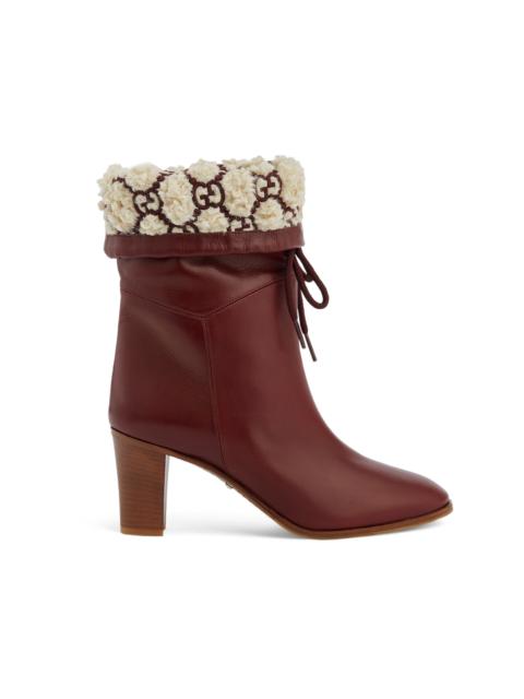 GUCCI Gucci GG Shearling Effect Leather Boots