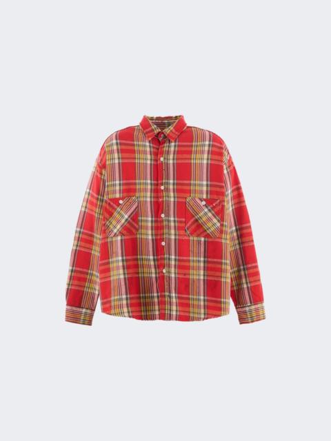 SAINT M×××××× Flannel Shirt Red And Yellow Plaid
