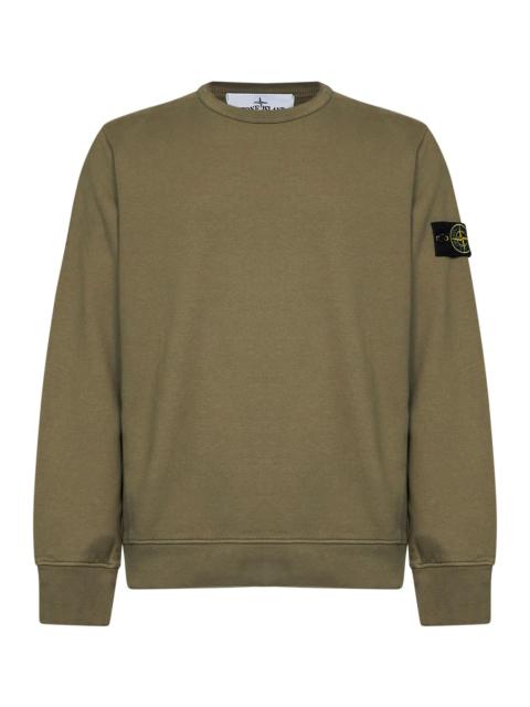 Stone Island Military green organic stretch cotton crewneck sweatshirt