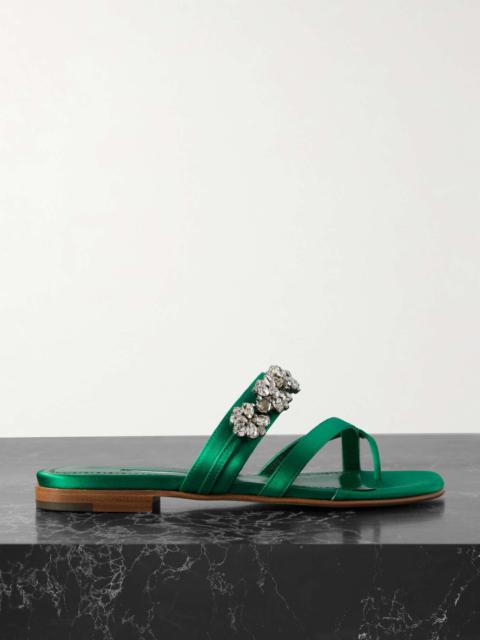 Perlusa crystal-embellished satin sandals