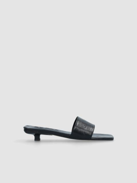 BY FAR CENI BLACK EEL EMBOSSED LEATHER SLIP-ON
