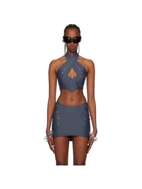 Jean Paul Gaultier Gray Perforated Top