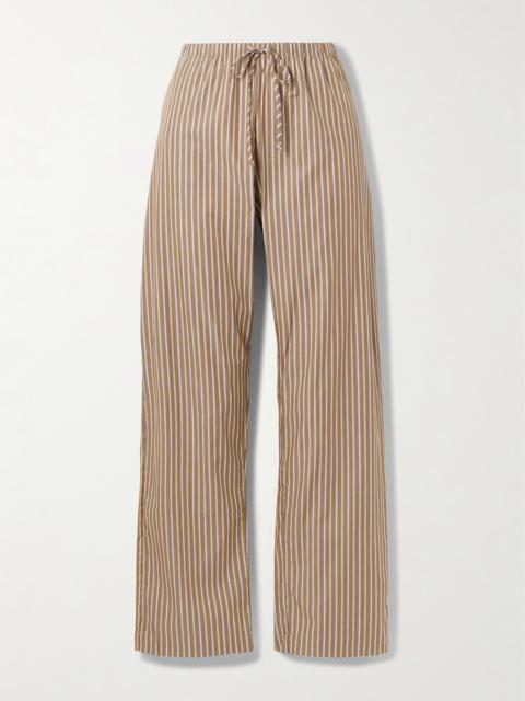 LESET Yoshi Striped Cotton And Lyocell-blend Wide-leg Pants