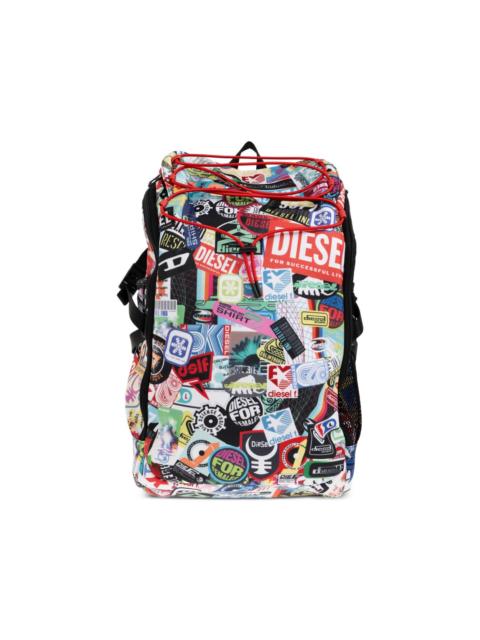 Diesel logo-patch drawstring backpack