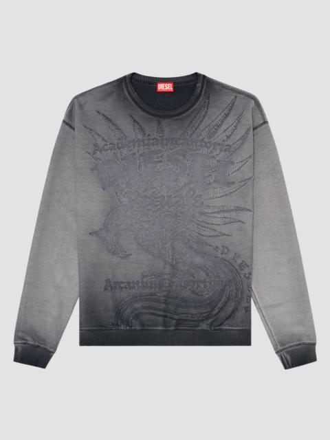 Diesel Men's Aron Raw Sweatshirt - Plum Purple