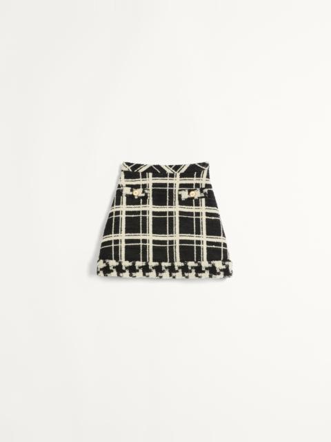 MACRO CHECK TWEED SKIRT