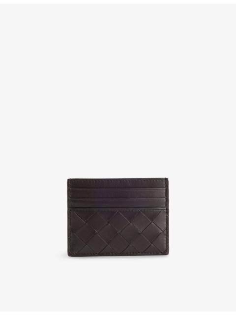 Bottega Veneta Intrecciato-Weave Leather Card Holder