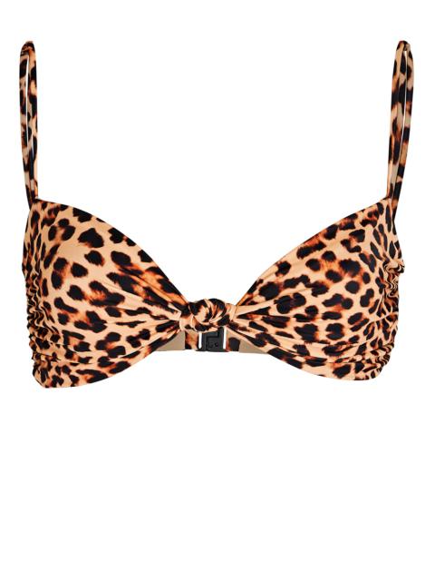 Mirame Leopard-Print Knotted Bikini Top