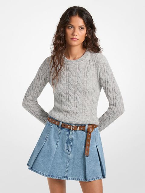 MICHAEL KORS Cable Knit Nylon and Alpaca Blend Sweater