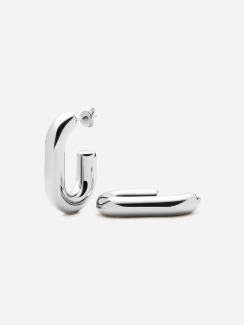 MISSOMA Platinum-Plated Chubby Oval Medium Hoop Earrings