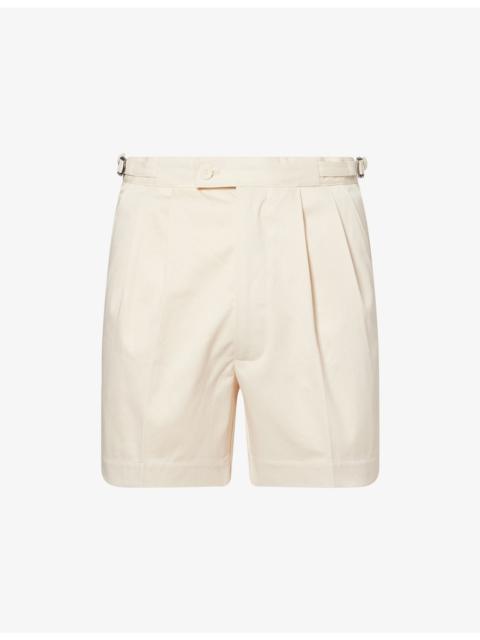 PERCIVAL Blake Double-Pleated Cotton Shorts