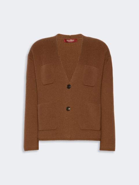 Max Mara FILTRO Wool and cashmere cardigan - TOBACCO