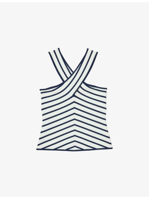 REISS Aria Striped Knitted Vest Top
