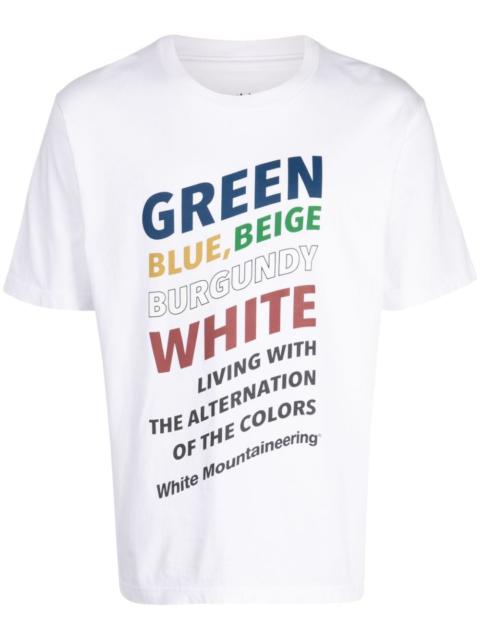 White Mountaineering slogan 인쇄 면 T 셔츠