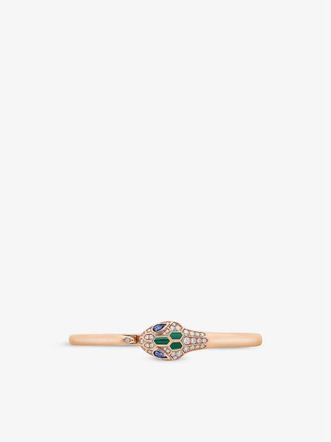 BVLGARI Serpenti Seduttori 18ct rose-gold, 0.5ct round-cut diamond and 0.4ct sapphire bangle bracelet