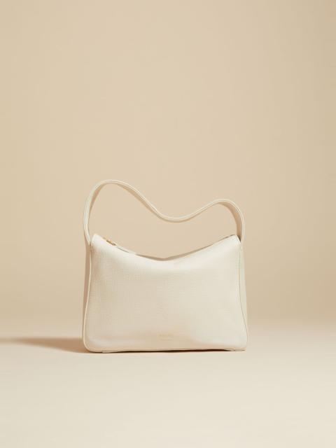 The Small Elena Bag in Off-White Pebbled Leather