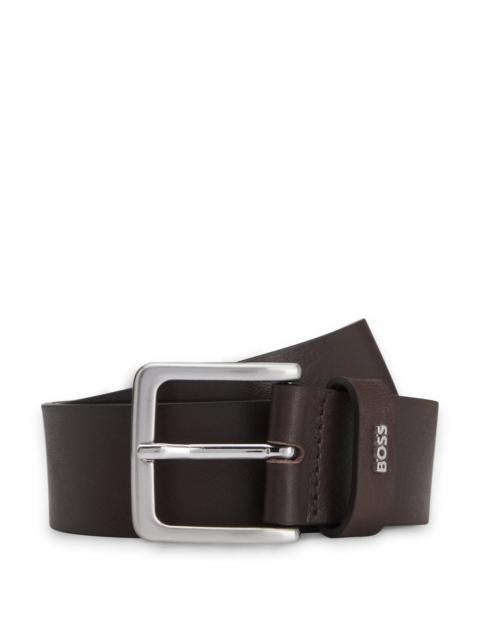 BOSS LEATHER BELT WITH LOGO KEEPER