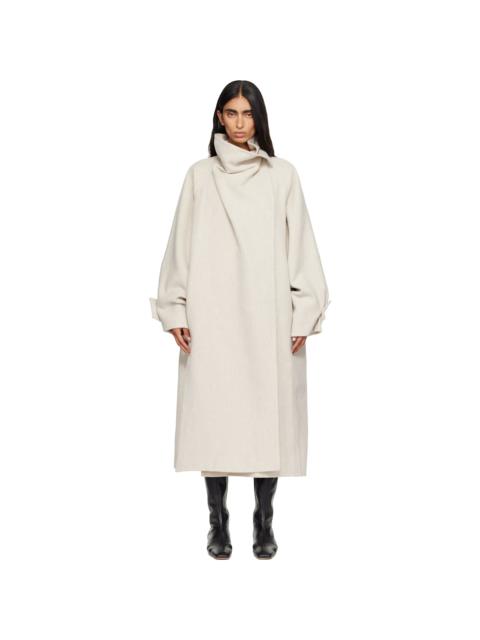 LE17SEPTEMBRE Beige Cowl Neck Handmade Long Coat