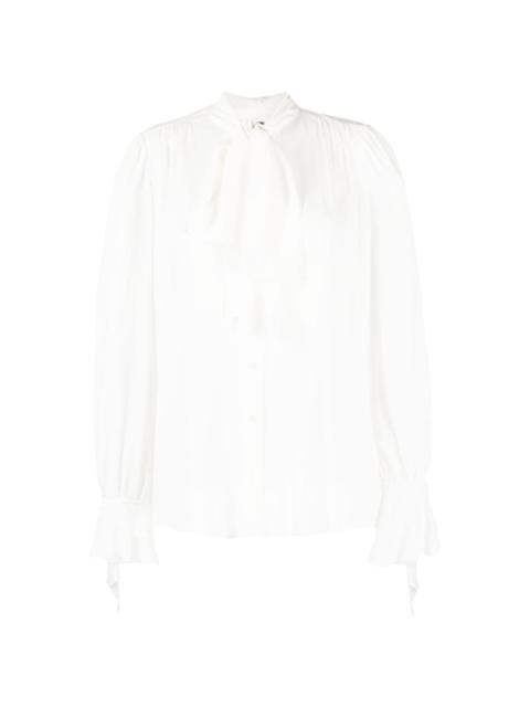 bow-detail draped shirt