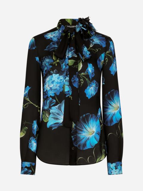 Dolce & Gabbana Chiffon shirt with bluebell print