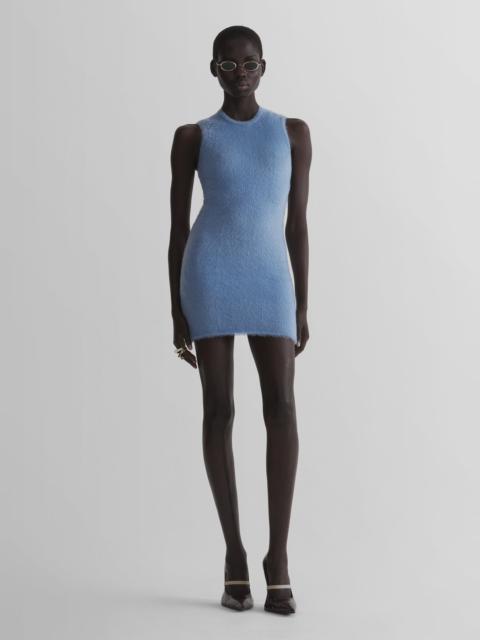 MUGLER pastel blue brushed knit dress