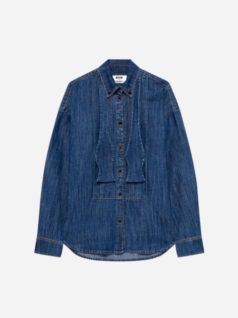 MSGM Denim shirt with contrast stitching