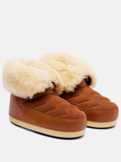 MOON BOOT Evx shearling-trimmed leather and suede snow boots