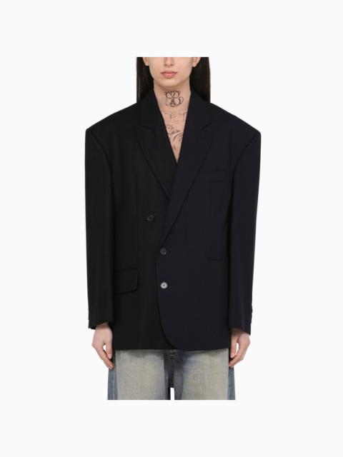 Black wool jacket with epaulettes