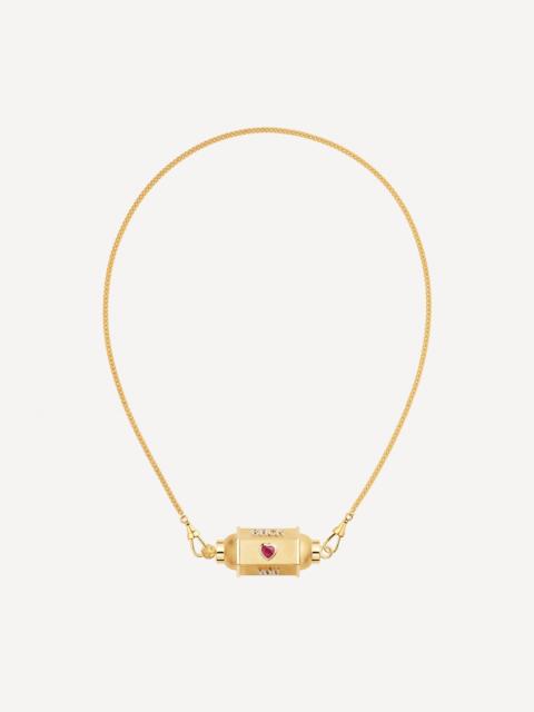 MARIE LICHTENBERG 18ct Gold Love You Locket Necklace