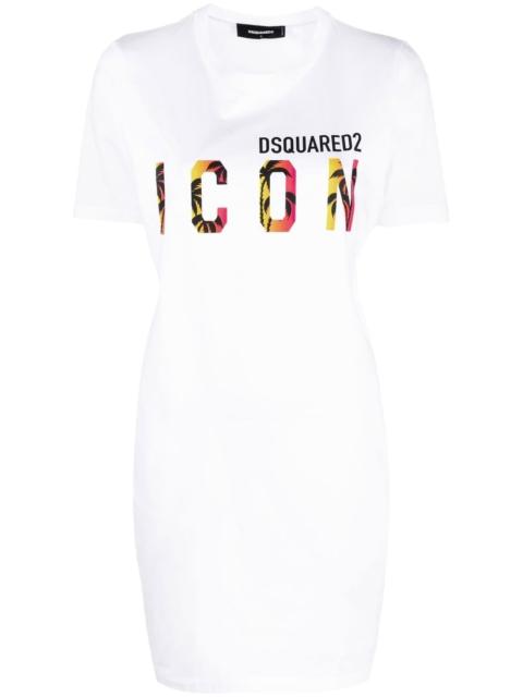 DSQUARED2 Icon Sunset Palm T-shirt dress