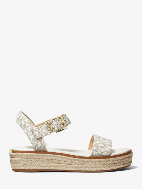 MICHAEL KORS Richie Signature Logo Platform Espadrille Sandal