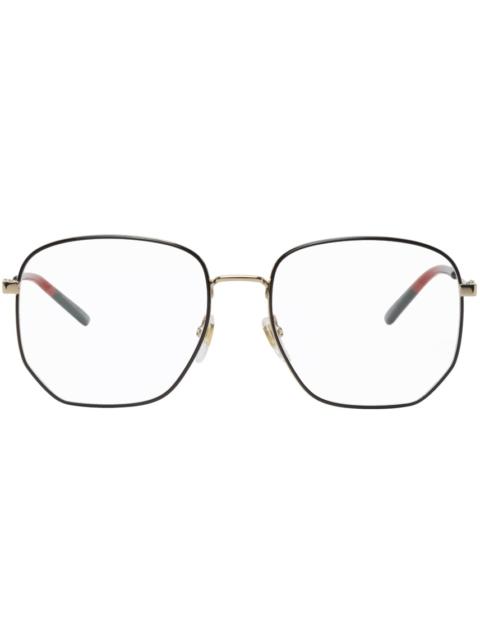GUCCI Gold & Black Square Glasses
