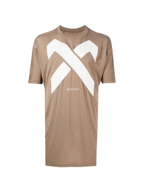 crossover print crewneck T-shirt
