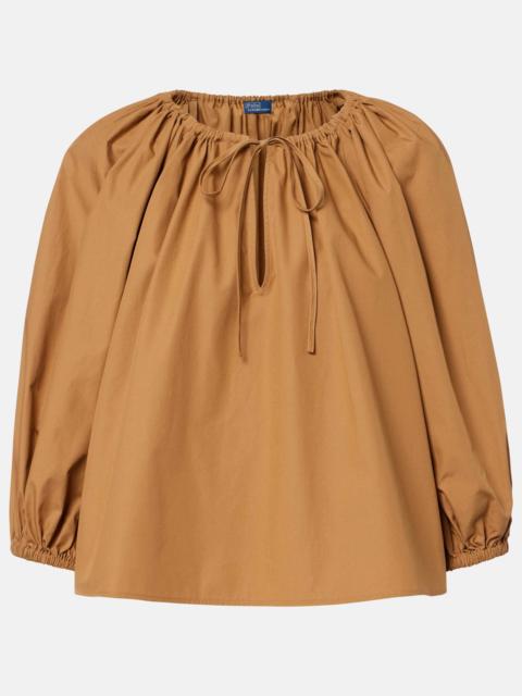 Polo Ralph Lauren Gathered cotton poplin blouse