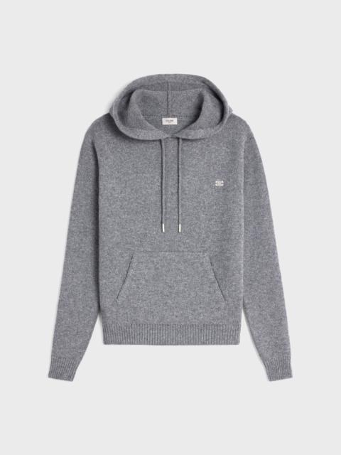 CELINE triomphe hooded sweater in cashmere wool