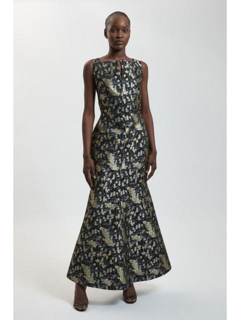 KAREN MILLEN Jacquard Maxi Tailored Dress