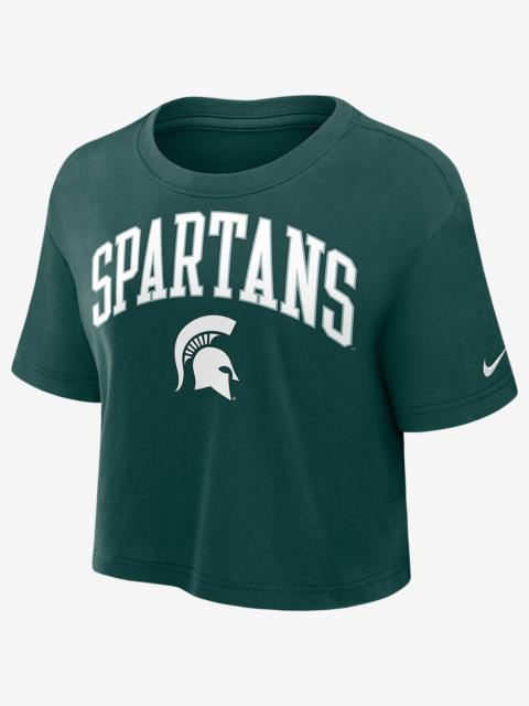 Nike Michigan State Athletic Prep Arch Women's Nike Dri-FIT College Cropped T-Shirt