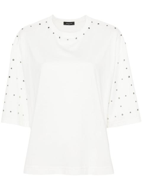 FABIANA FILIPPI stud-embellished cotton T-shirt