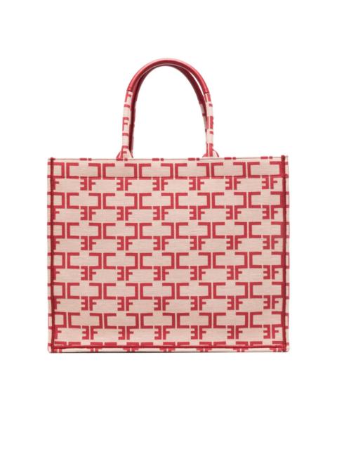ELISABETTA FRANCHI large monogram-jacquard tote bag